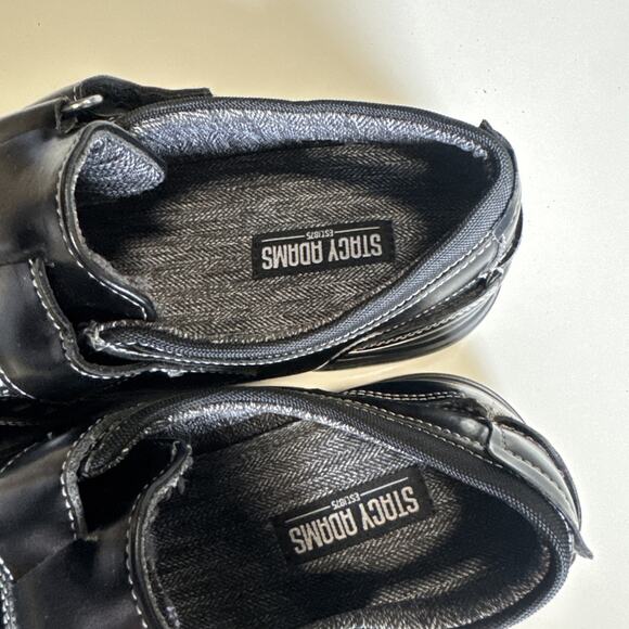 Stacy Adams Mens Black Fisherman Sandals 25528-005 Size 7M Hook Loop Strap